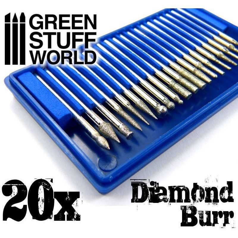 Green Stuff World GSW1446 Diamantbohrer-Set mit 20 Teilen