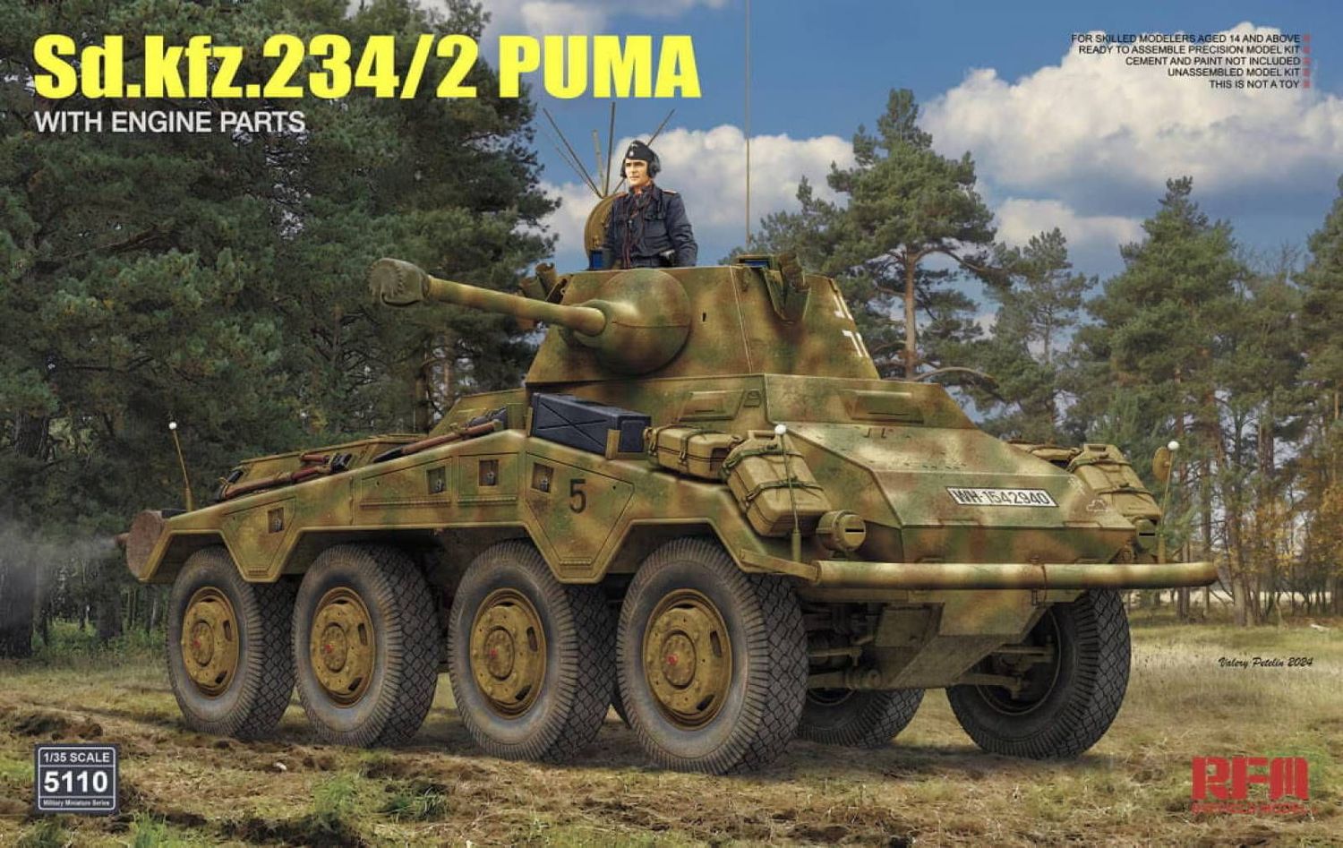RYEFIELD RM5110 1/35 German Sd.Kfz.234/2 'PUMA', w/Engine Parts