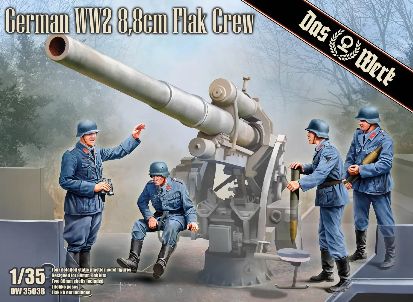 Das Werk DAW35038 1/35 German WW.II 8,8cm FlaK Crew