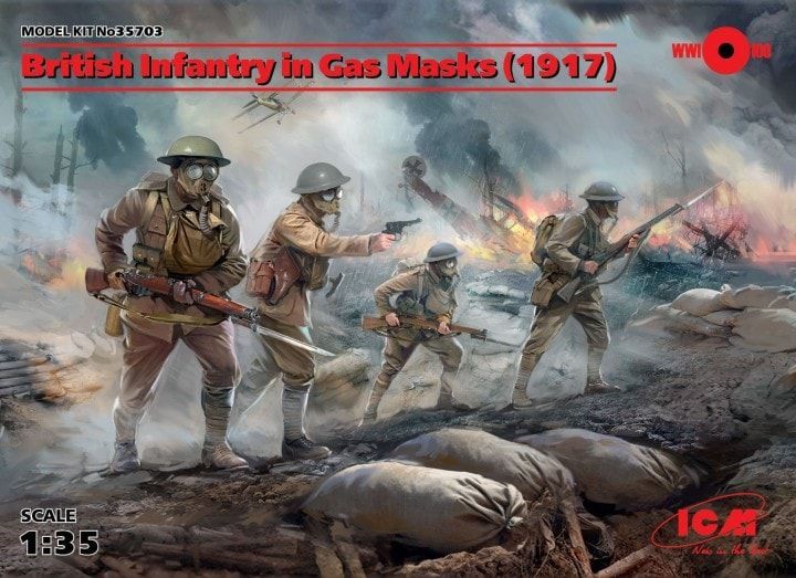 ICM ICM35703 1/35 British Infantry in gas Masks - 1917