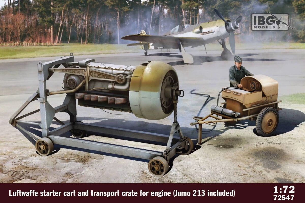 IBG IBG72547 1/72 Luftwaffe Starter Cart and Transport Crate for Engine - Jumo 213 included !!