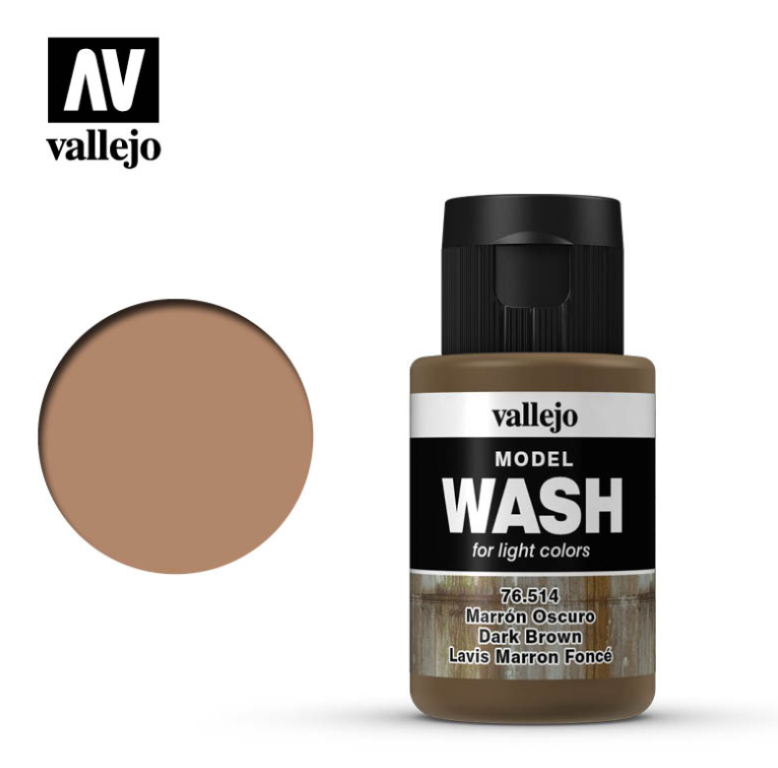 VALLEJO VAL76514 Wash Color, dunkelbraun, 35 ml