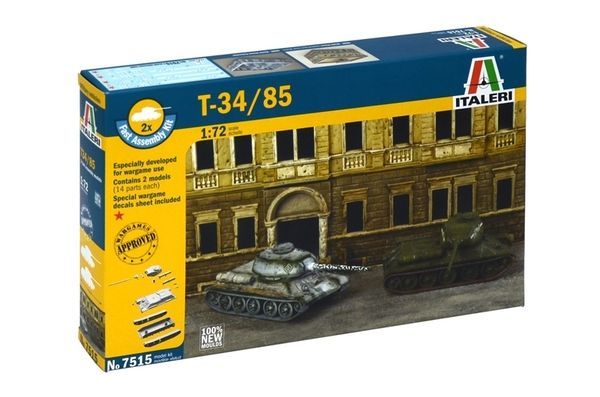 Italeri IT7515 1/72 WW.II  T-34/85 , Fast Assembling