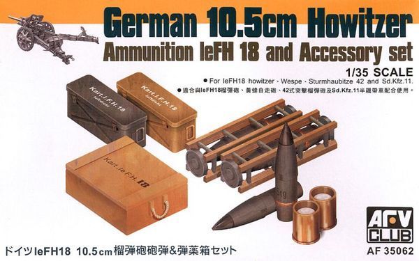 AFV CLUB AFV35062 1/35 German 10.5 cm Ammo + Accessories