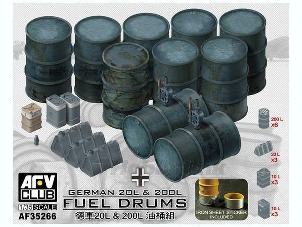 AFV CLUB AFV35266 1/35 WWII German 20L & 200L Fuel Drums