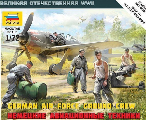 Zvezda ZV6188 1/72 WWII  German Air Force Ground Crew Snap fit