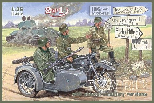 IBG IBG35002 1/35 BMW R12 w/ sidecar Military - 2 in 1