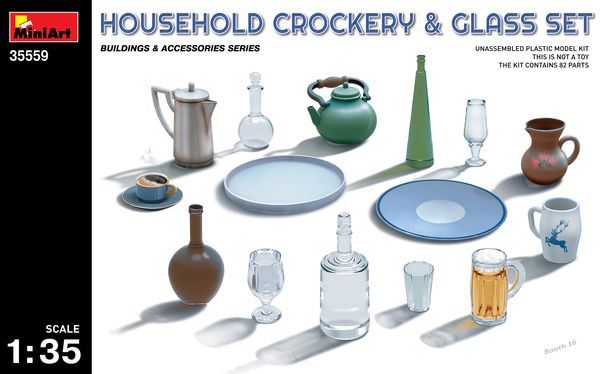 Miniart MA35559 1/35 Household Crockery & Glass Set