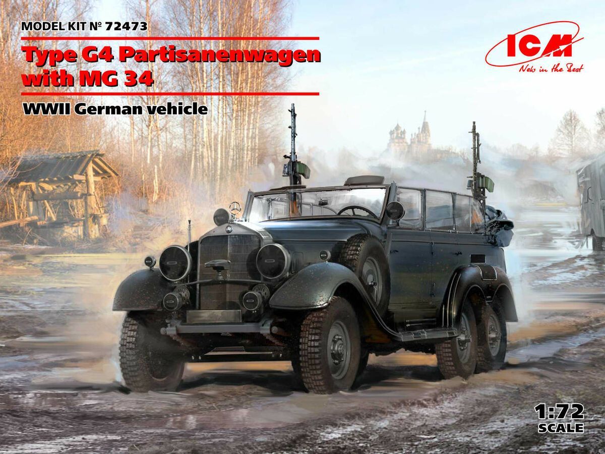 ICM ICM72473 1/72 WW.II Germ. vehicle, Type G4 Partisanenwagen w/MG 34