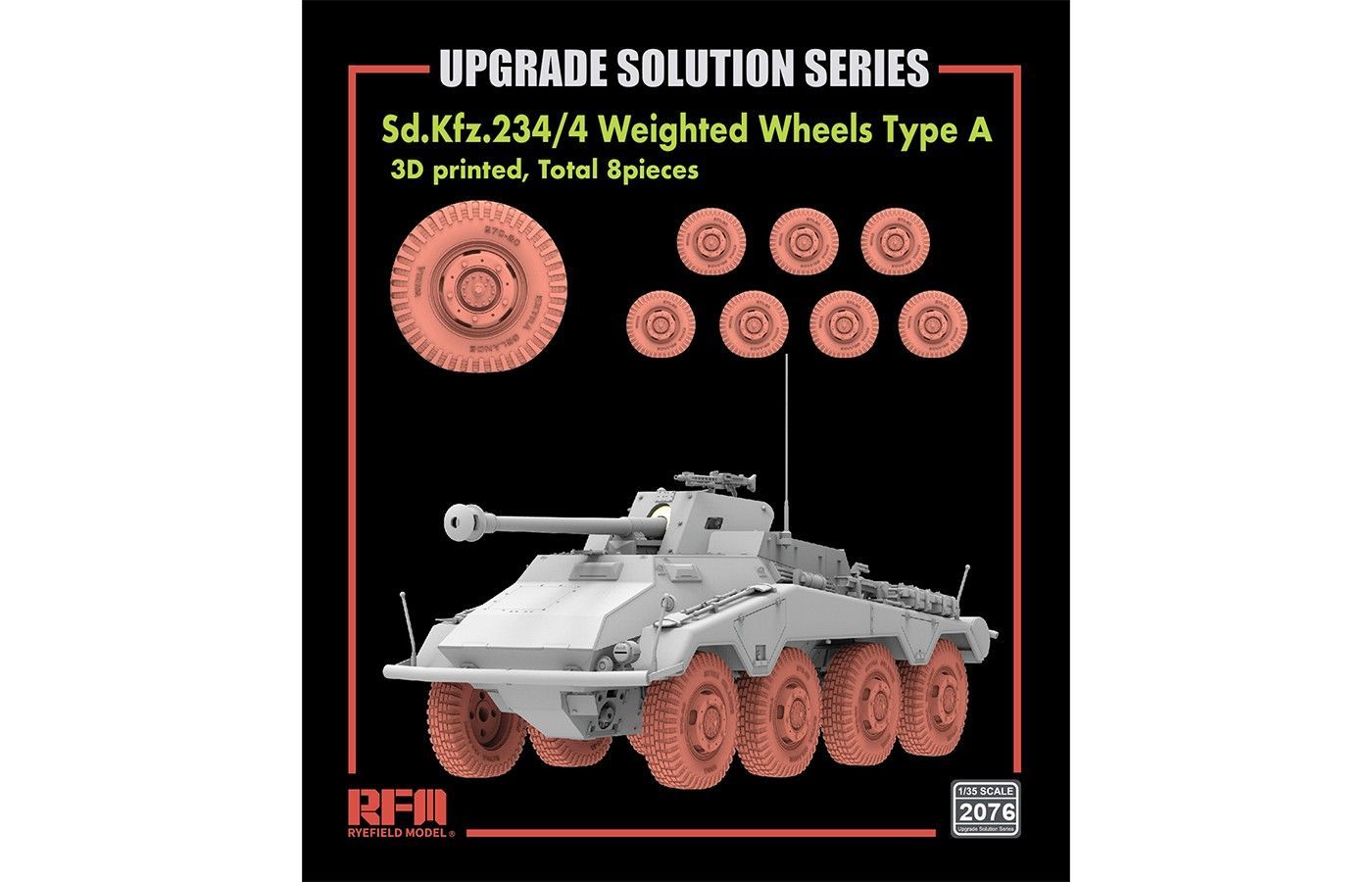 RYEFIELD RM2076 1/35 Sd.Kfz.234/4 Weighted wheels ( gewichtsbelasted ) -Type A