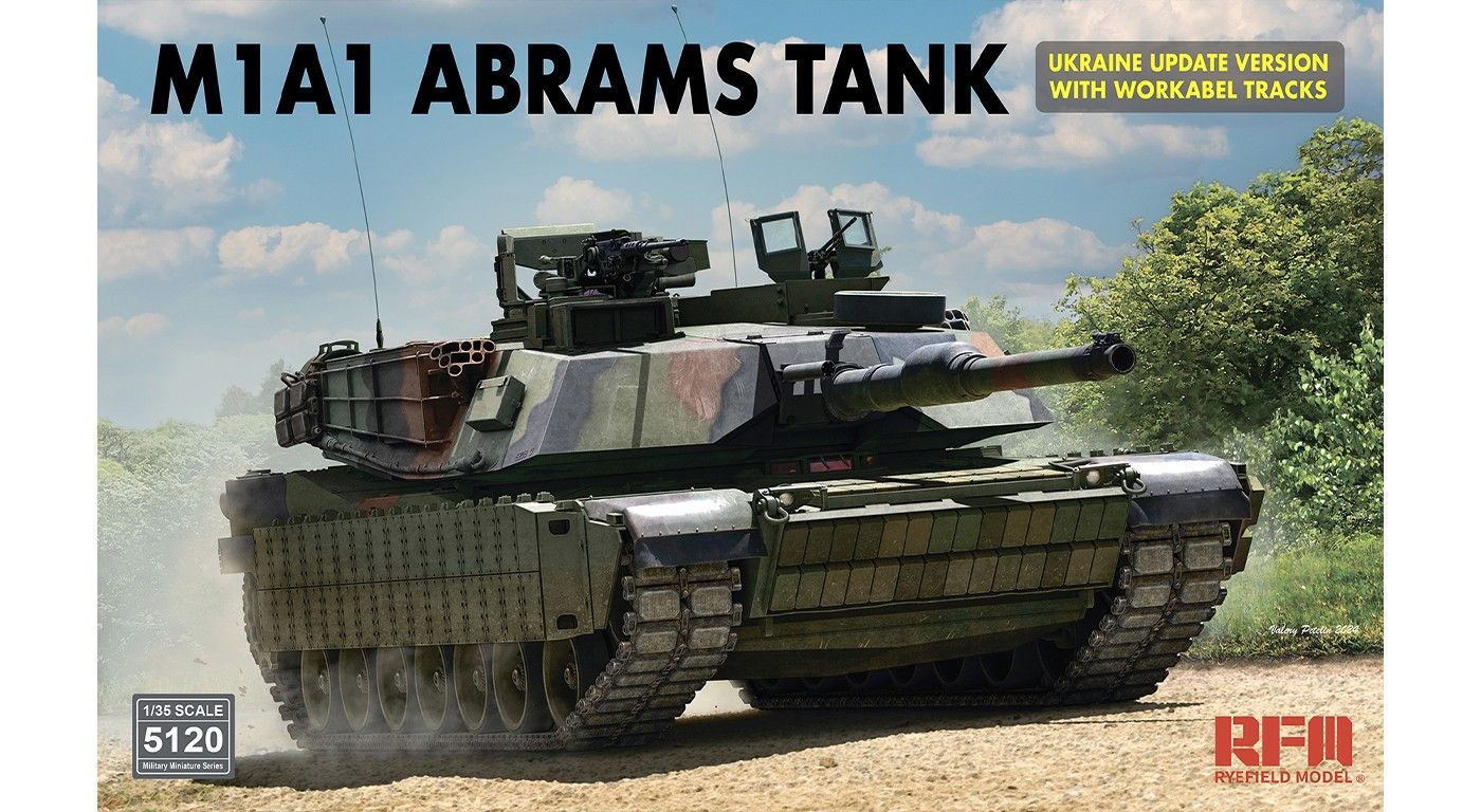 RYEFIELD RM5120 1/35 M1A1 Abrams Tank Ukraine - Update Version w/ workable Tracks