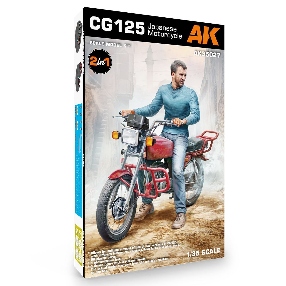 AK AK35027 1/35 Japanese Motorcycle Honda CG125 w/driver