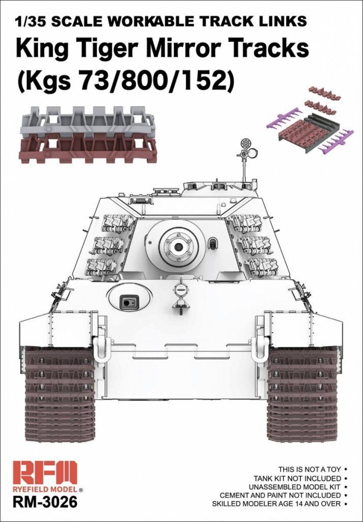 RYEFIELD RM3026 1/35 King Tiger Workable Mirror Tracks