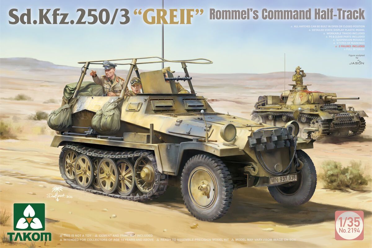 TAKOM TAK2194 1/35 Sd.Kfz.250/3 'GREIF' Rommel's Command Half-Track