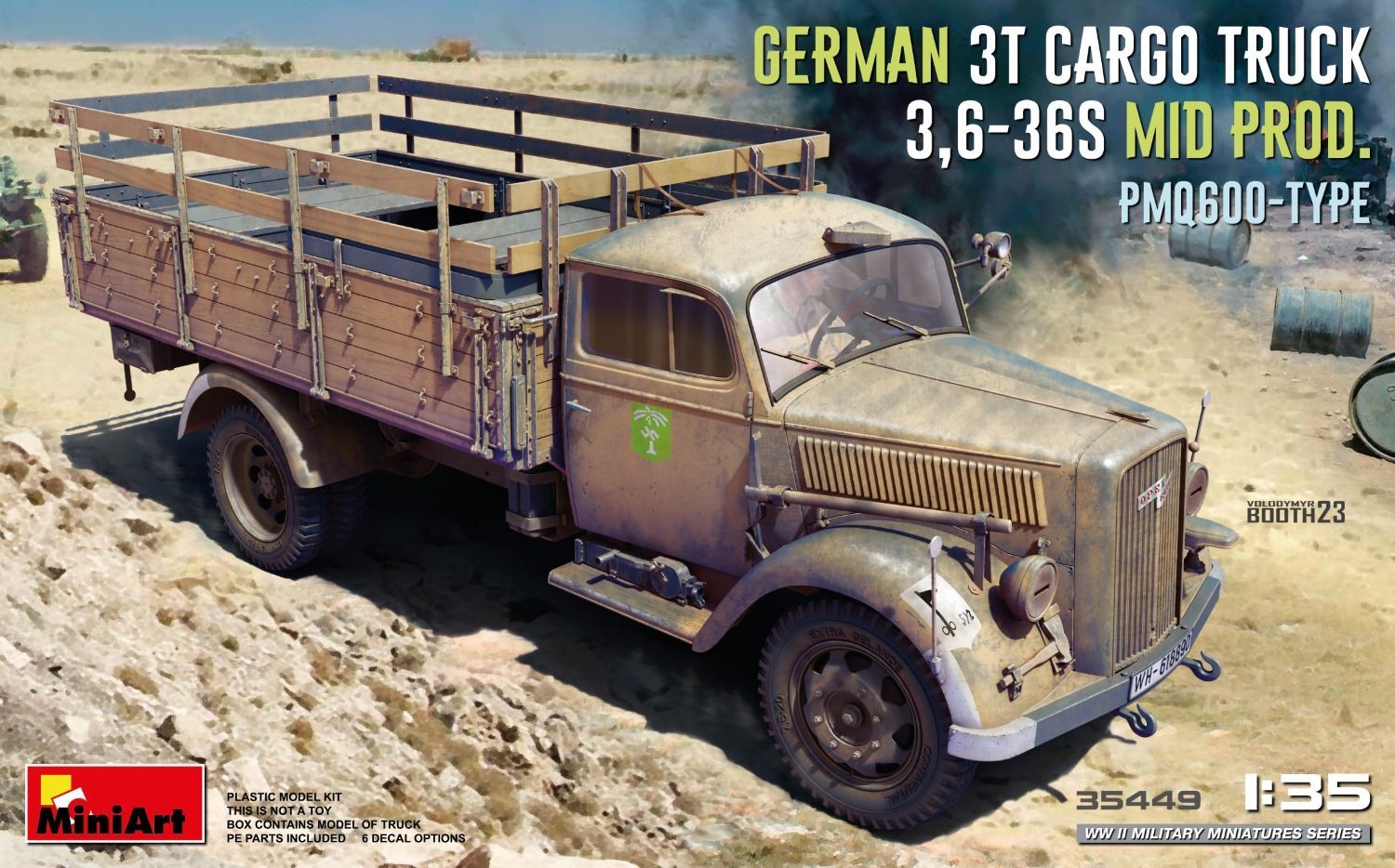 Miniart MA35449 1/35 German 3T Cargo Truck 3,6-36S Mid Prod. PMQ600 - TYPE