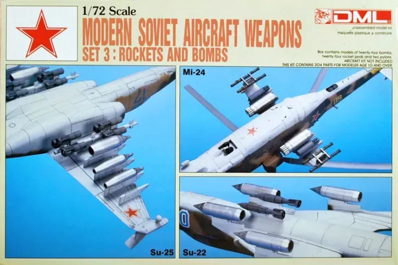 DRAGON CYBER HOBBY DR2506 1/72 Modern Soviet Aircraft Weapons - Set 3 : Rockets & Bombs- Box mit Lagerspuren !