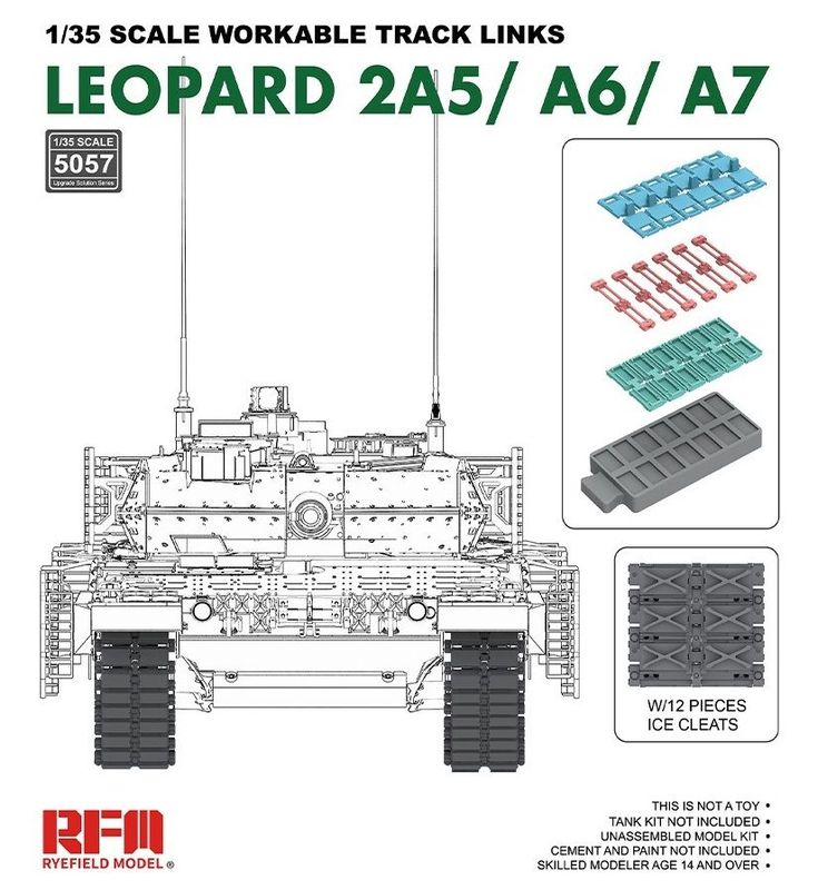 RYEFIELD RM5057 1/35 Workable Track Links Leopard 2A5/A6/A7