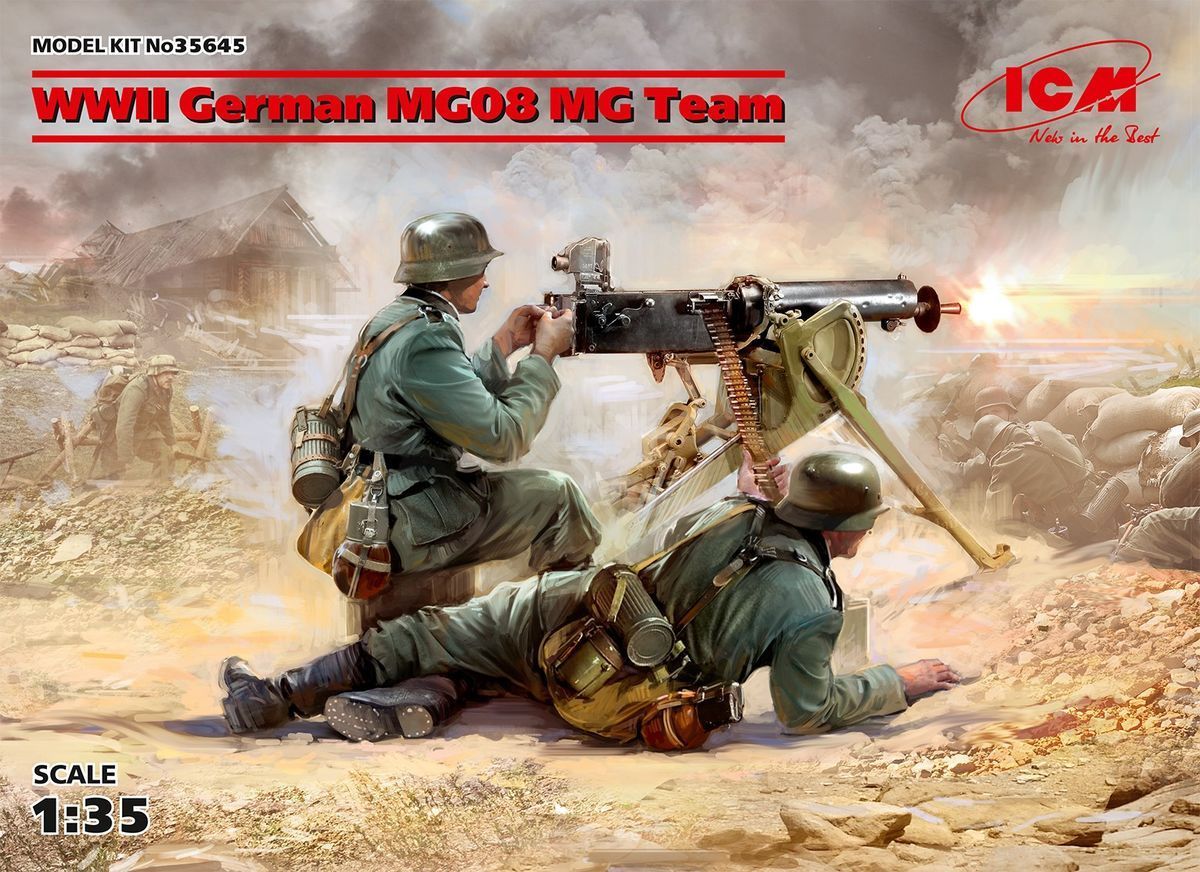 ICM ICM35645 1/35 WWII German MG08 MG Team ( 2 figures w/MG08 )