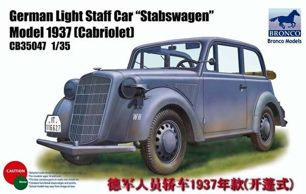 BRONCO CB35047 1/35 German Opel Light Staff Car - Model 1937     ( Cabriolet )