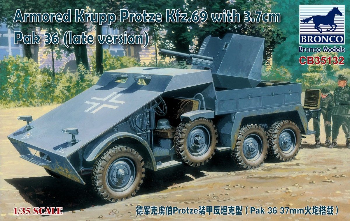 BRONCO CB35132 1/35 Armored Krupp Protze Kfz.69 w/3.7cm Pak 36 ( late Version )