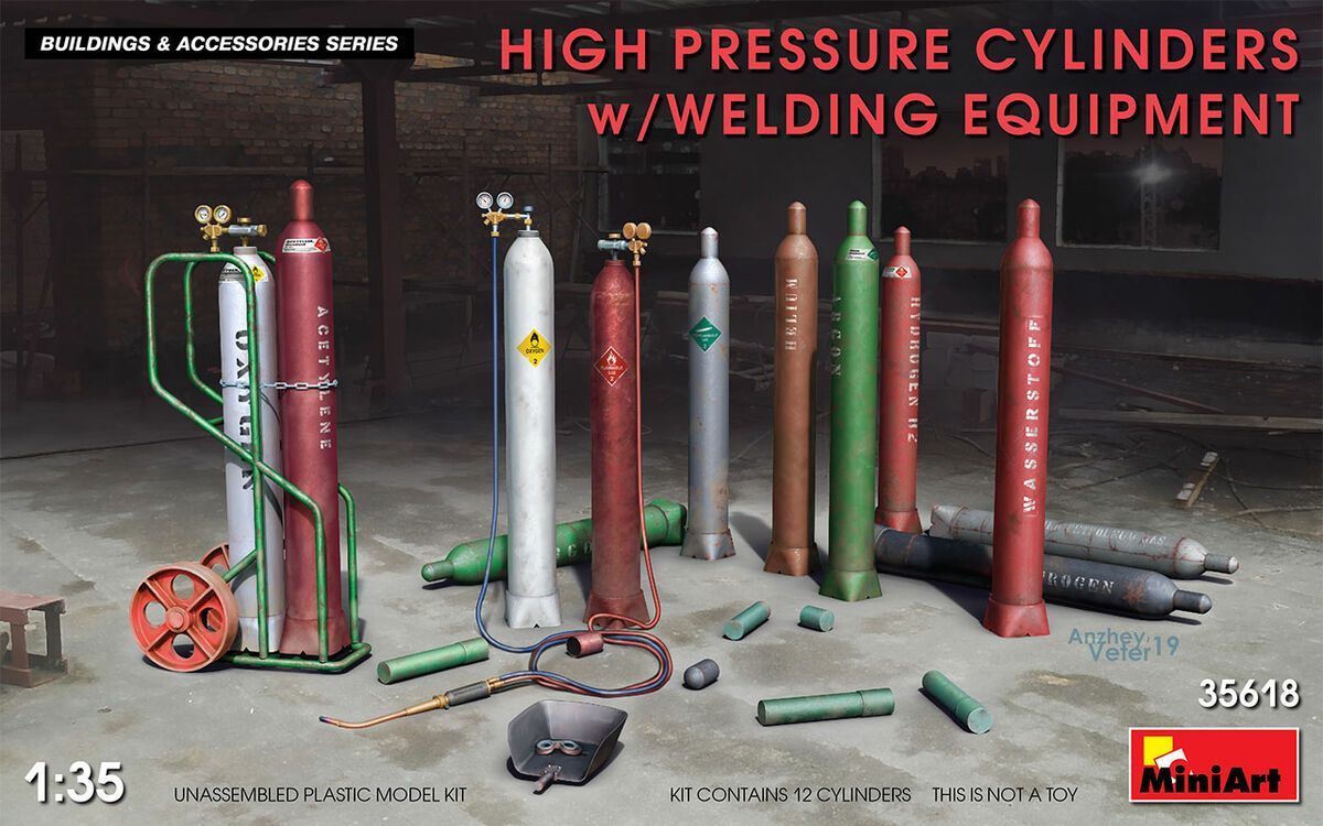 Miniart MA35618 1/35 High Pressure Cylinders w/welding equipment
