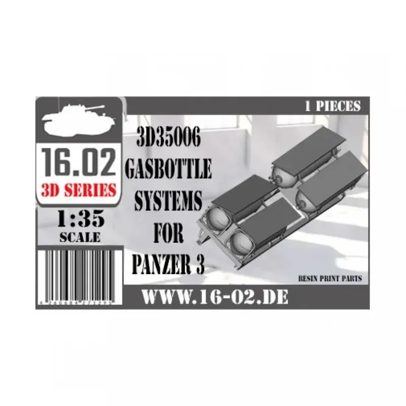 16.02 VK3DF35006 1/35 Gasbottlesystems for Panzer III 16.02 VK3DF35006 1/35 Gasbottlesystems for Panzer III