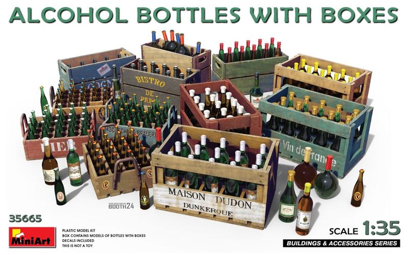 Miniart MA35665 1/35 Alcohol Bottles with Boxes Miniart MA35665 1/35 Alcohol Bottles with Boxes