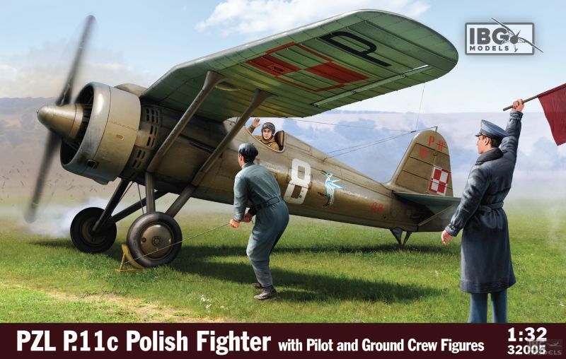IBG IBG32005 1/32 PZL P.11c - Polish Fighter w/Pilot and Ground Crew Figures IBG IBG32005 1/32 PZL P.11c - Polish Fighter w/Pilot and Ground Crew Figures