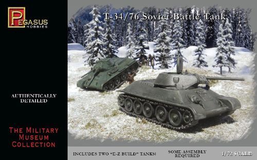 Pegasus PEG7661 1/72 Soviet T-34/76 - 2 Tanks in box