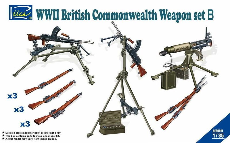 Riich Models RE30011 1/35 WWII British Commonwealth Weapon Set B (1939-1945) Riich Models RE30011 1/35 WWII British Commonwealth Weapon Set B (1939-1945)