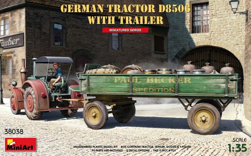 Miniart MA38038 1/35 German Tractor D8506 with Trailer Miniart MA38038 1/35 German Tractor D8506 with Trailer
