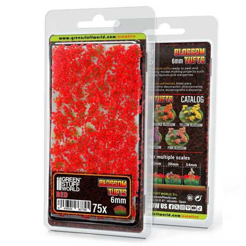 Green Stuff World GSW13002 Blossom Tufts , red - 6mm , 75St. Green Stuff World GSW13002 Blossom Tufts , red - 6mm , 75St.