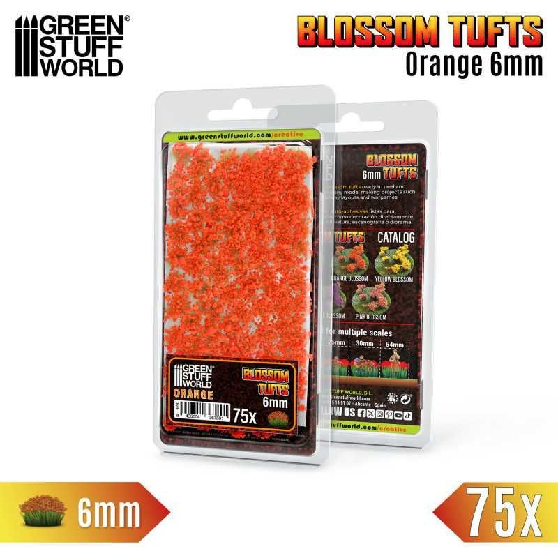 Green Stuff World GSW13003 Blossom Tufts , orange - 6mm , 75St. Green Stuff World GSW13003 Blossom Tufts , orange - 6mm , 75St.