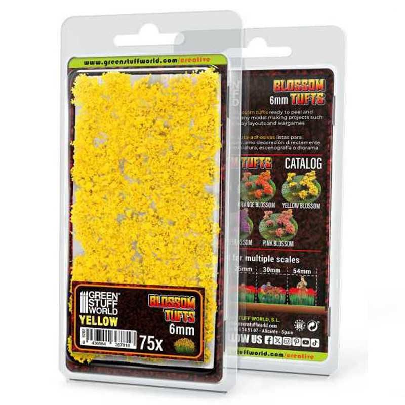 Green Stuff World GSW13004 Blossom Tufts , yellow - 6mm , 75St. Green Stuff World GSW13004 Blossom Tufts , yellow - 6mm , 75St.