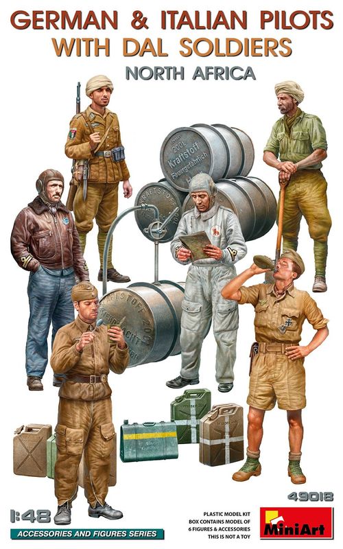Miniart MA49018 1/48 German & Italian Pilots with DAL Soldiers -North Africa Miniart MA49018 1/48 German & Italian Pilots with DAL Soldiers -North Africa