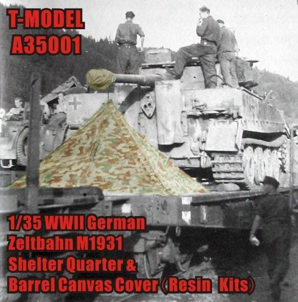 T-Model TMOA35001  1/35 German Zeltbahn M1931 Shelter Quarter & Barrel Canvas Cover