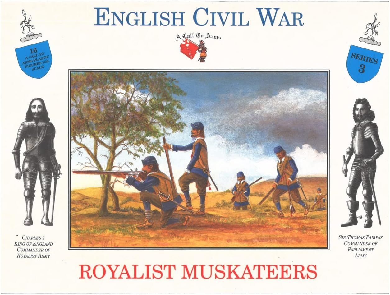 A CALL TO ARMS ACTA03 1/32 Royalist Musketeers - English Civil War ( 16 Figures )