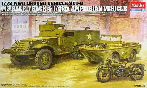 Academy 13408 1/72 M3 Half Track & 1/4ton Amphibian Vehicle