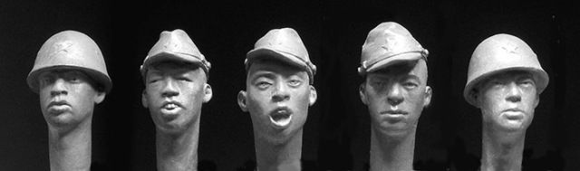 HORNET HAH05 1/35 5 heads - Imperial Japanese Army and Navy, WW2. - ANGEBOT !!