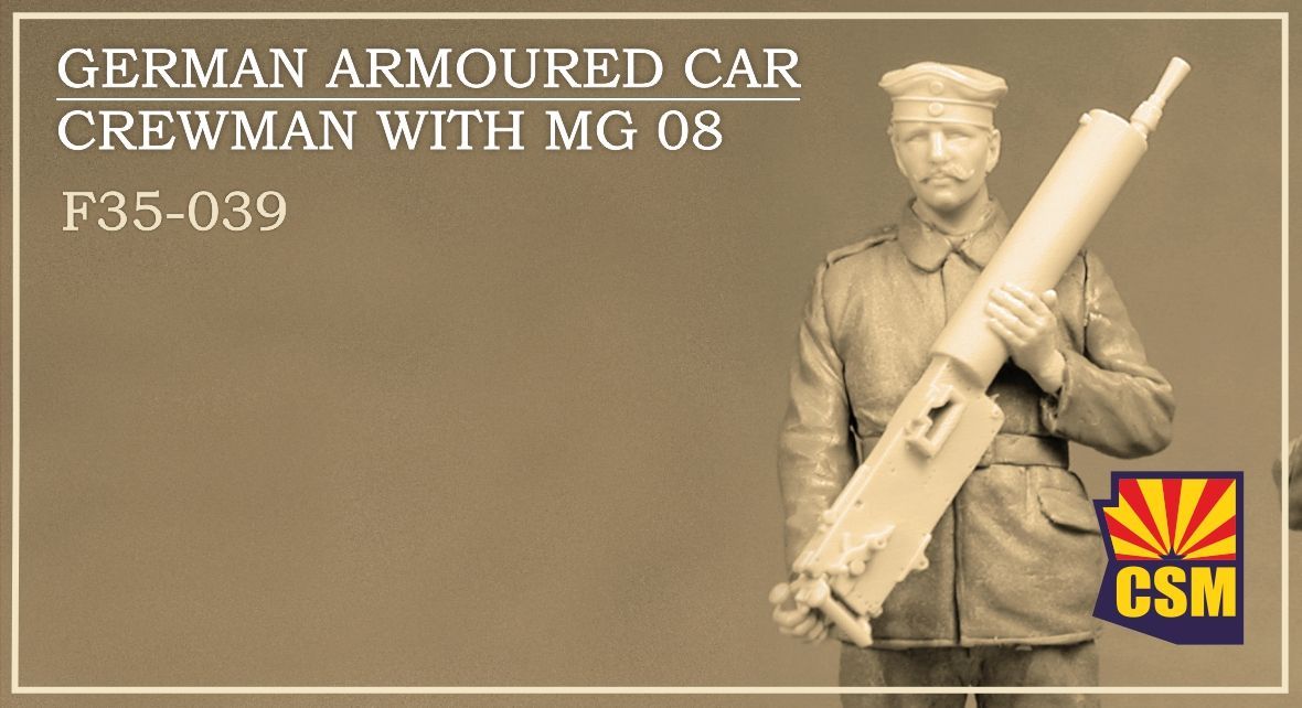 COPPERSTATE CSMF35039 1/35 German Armoured Car Crewman w/ MG 08 - ANGEBOT !!