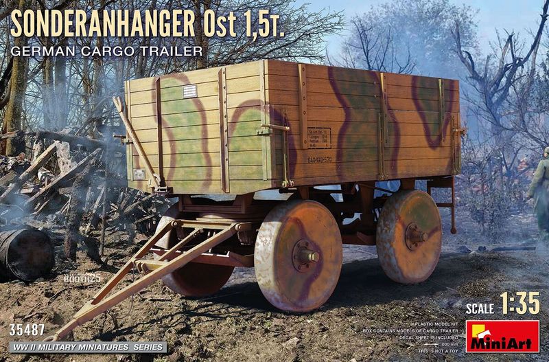 Miniart MA35487 1/35 Sonderanhänger Ost 1.5t. - German Cargo Trailer Miniart MA35487 1/35 Sonderanhänger Ost 1.5t. - German Cargo Trailer
