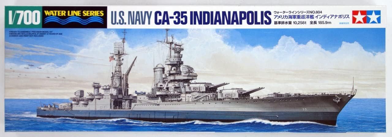 TAMIYA TM31804 + 31435 1/700 US Navy CA-35 Indianapolis + Japanese Submarine I-58 , Late Version - 2er Set !!