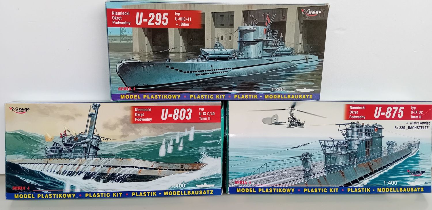 Mirage MIR400XL 1/400 U - Boote ( 3x ) und  Schiffe ( 3x ) - 6er Konvolut