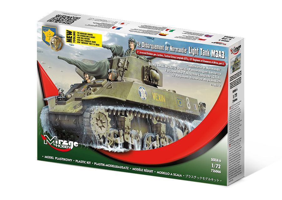 MIRAGE MIR726066 1/72 "Le Débarquement de Normandie" Light Tank M3A3. 2nd ADgen. Leclerc,GTL,12th Regiment of Chasseurs of Africa, part 2
