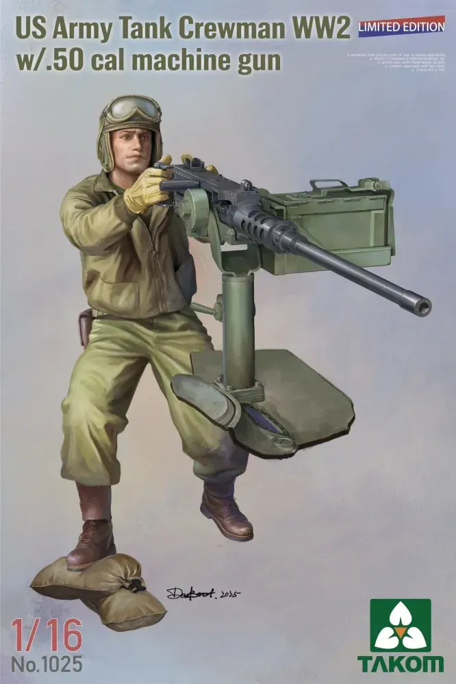 TAKOM TAK1025 1/16 Michael US Army Tank Crewman WW2 w/ .50 cal Machine Gun