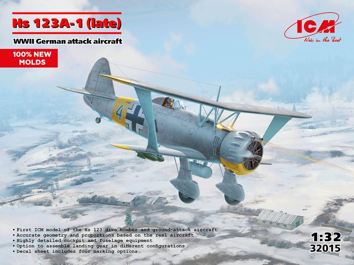 ICM ICM32015 1/32  Henschel Hs-123 A-1 ( late ) - German WW.II Attack Aircraft