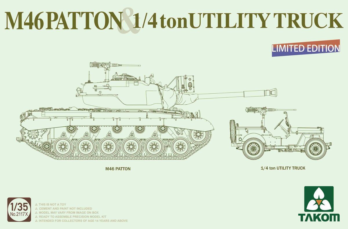 TAKOM TAK2117X 1/35 M46 Patton & 1/4 ton Utility Truck