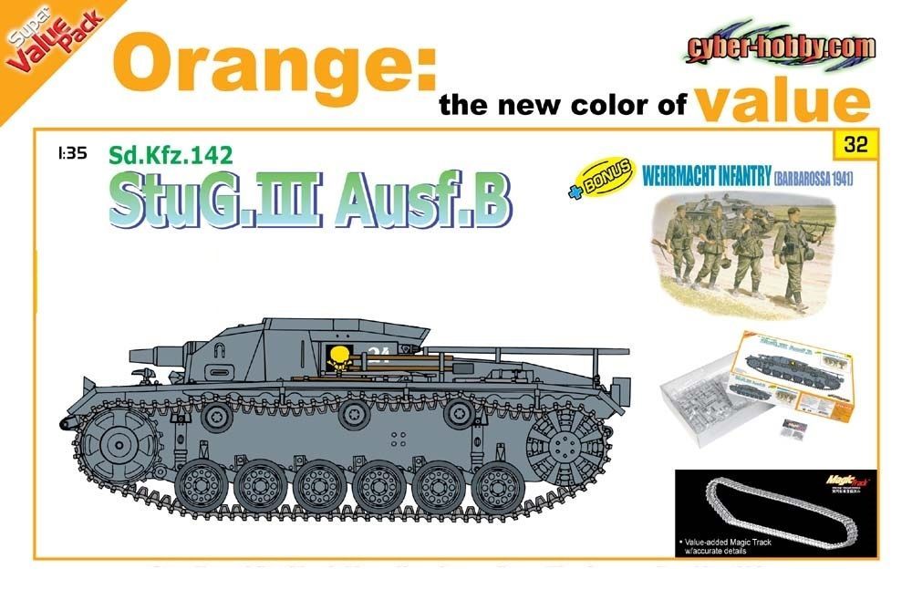 DRAGON DR9132 1/35 Sd.Kfz 142 StuG III Ausf.B + Infantry 1941 Barbarossa