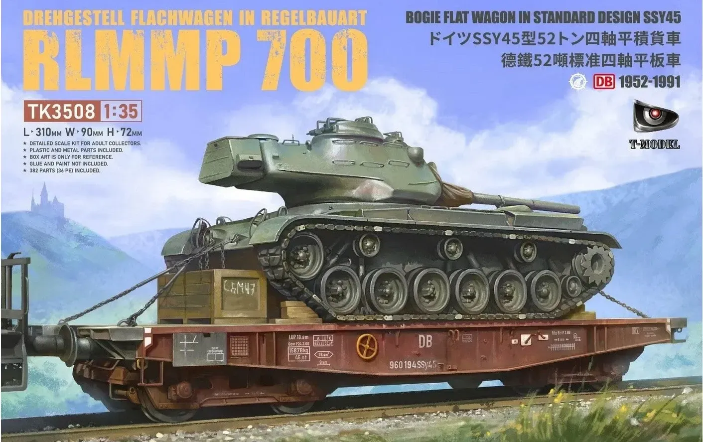 T-Model TMOTK3508  1/35 Drehgestell Flachwagen in Regelbauart RLMMP 700