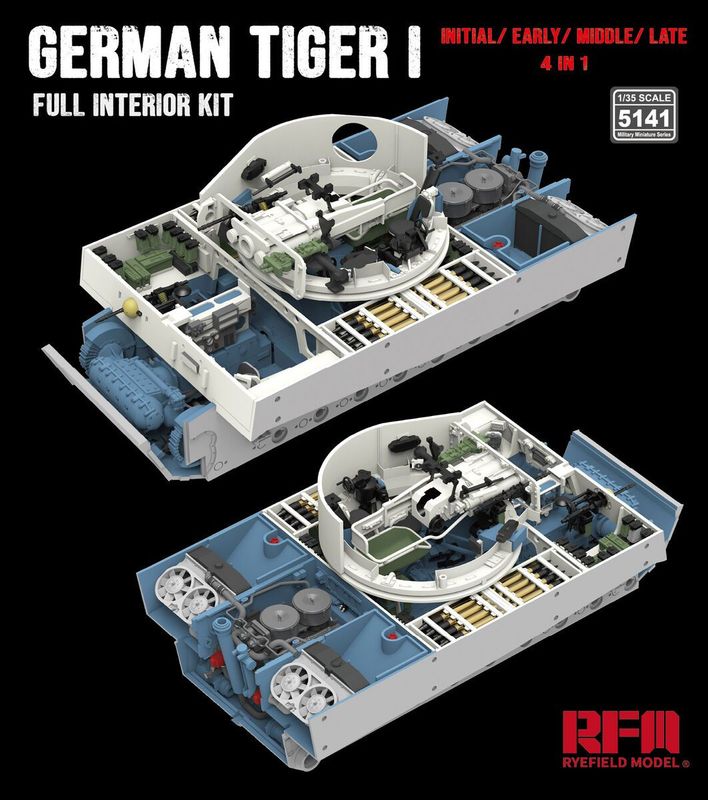 RYEFIELD RM5141 1/35 Tiger I full interior kit Initial/ Early/ Middle/ Late production 4 in 1 RYEFIELD RM5141 1/35 Tiger I full interior kit Initial/ Early/ Middle/ Late production 4 in 1